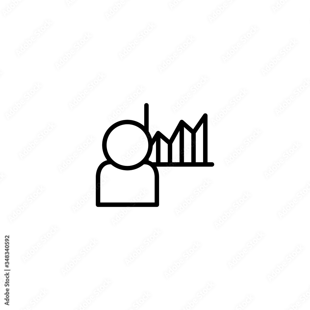 Canvas Prints User data vector icon in linear, outline icon isolated on white background