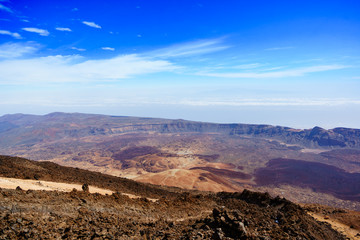 Fototapeta na wymiar Mars the red planet's desert landscape. Mount Teide in Tenerife. Tenerife, Canary Islands