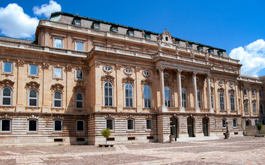 A detailed photo of the Buda castle in Buda district in Budapest