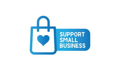 Support small business sticker. Popular Social Media design. Vector file. Buy local.