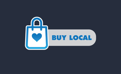 Buy local, support small business sticker. Popular Social Media design. Vector file.