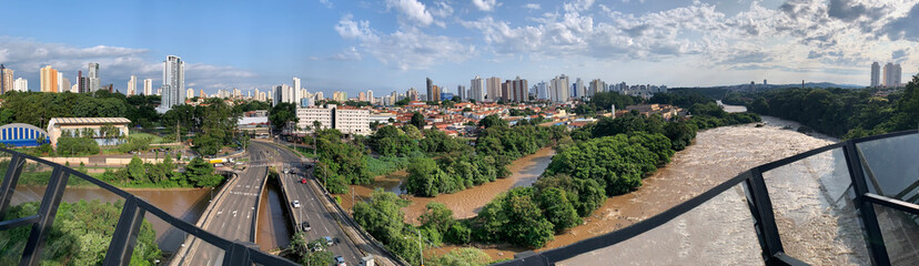 Fototapeta premium Landscape of the city of Piracicaba with its famous river.