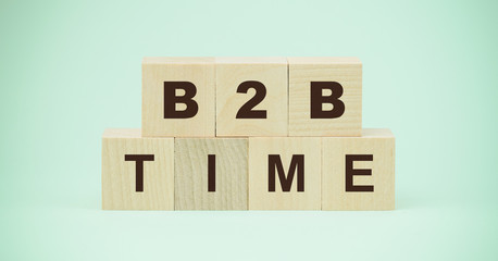 b2b time text on wooden blocks business and finance partnership concept