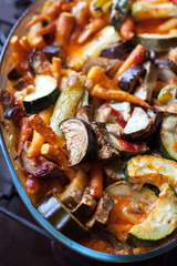 Various vegetables baked in oven