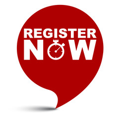 red vector illustration banner register now