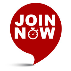 red vector illustration banner join now