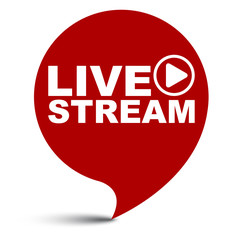 red vector illustration banner live stream