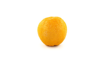 Orange fruit isolated on white background. Creative healthy food concept. Flat lay.