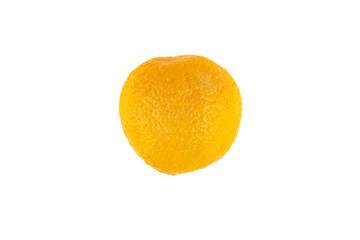 Orange fruit isolated on white background. Creative healthy food concept. Flat lay.