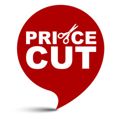 red vector illustration banner price cut