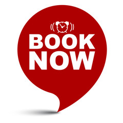 red vector illustration banner book now