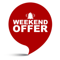 red vector illustration banner weekend offer