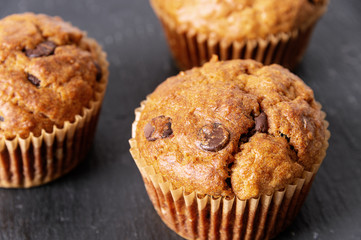 Banana and chocolate chip muffins