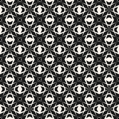 Geometric seamless pattern with diamond grid, cross lines, net, lattice, mesh. Vector abstract black and white texture. Simple modern geometrical background. Repeat tileable design for print, fabric