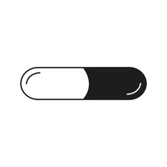 Medicine pill outline isolated black and white icon vector illustration