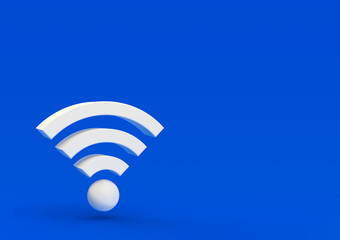 3d illustration, volumetric wifi icon