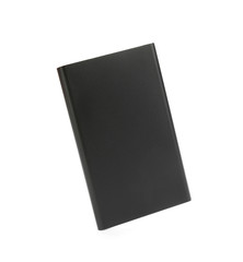 Modern external portable charger isolated on white