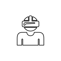 Virtual reality headset icon. Virtual entertainment, gaming symbol.