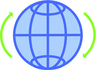 Obraz premium Green global icon, Planet earth icon, ecology icon, energy saving icon