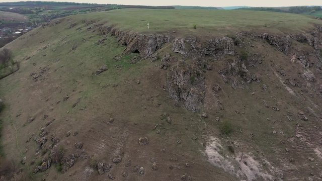 Gorge between two toltres near the Trinca village, Moldova
