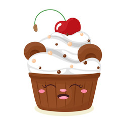 Cute teddy bear cake. Vector illustration in cartoon flat style.