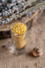 bulgur with a bouquet of lovanda