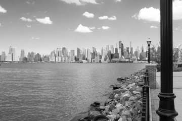 New York City Skyline with view from New Jersey. NYC hudson river skyline. - 348352782