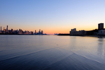 New York City Skyline with view from New Jersey. NYC hudson river skyline. - 348354342