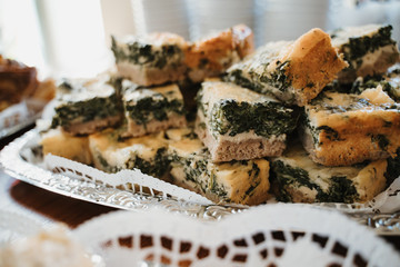 photo of spinach home made pie slices