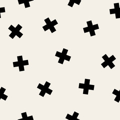 Geometric monochrome vector pattern with minimalistic shapes. Hipster fashion Memphis style.