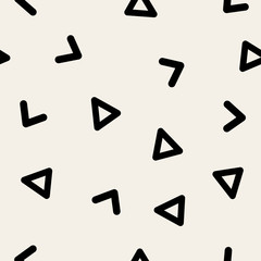 Geometric monochrome vector pattern with minimalistic shapes. Hipster fashion Memphis style.