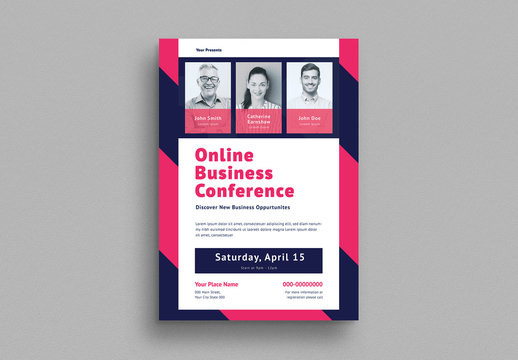 Online Business Conference Flyer Layout