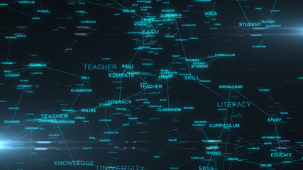 Obraz premium Educational technology school from home distance education learning - 3D Illustration Render