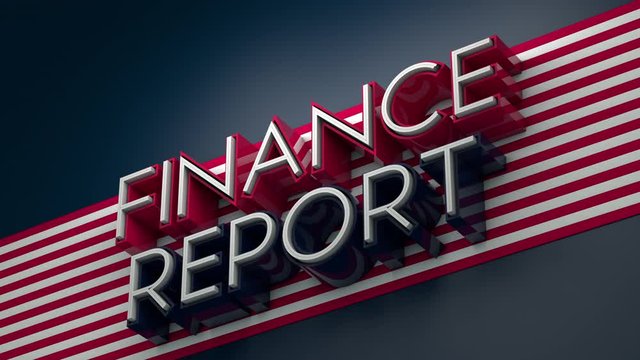 Finance Report Intro Graphic Red. 3D Rendering