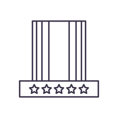 Usa flag hat line style icon vector design