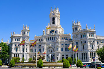 Fototapeta na wymiar Cybele Palace, the city hall of Madrid, Spain.