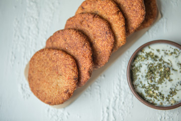 bulgur patties with chicken or ground beef
