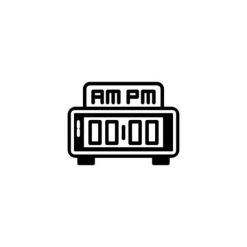 Post meridiem  icon vector in black solid flat design icon isolated on white background