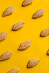 Sweet milk in yellow background