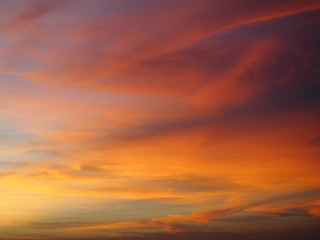 Clouds in the evening sun