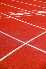 Athletic running track for running race. Sport and excercise concept.