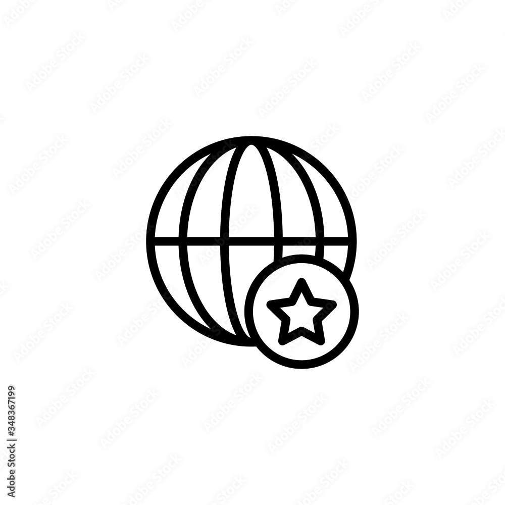 Fototapete favorite web icon vector in linear, outline icon isolated on white background
