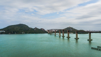 Aerial view of the Terceira Ponte. Bridge connecting the cities of Vitória to Vila Velha, in the states of Espírito Santo, Brazil