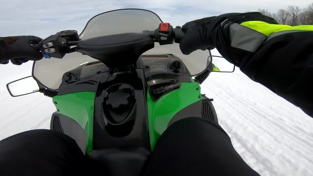 Snowmobiling Chest View Open Field