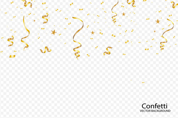 Vector confetti. Festive illustration. Party popper isolated on white background