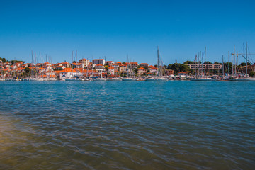 Fototapeta premium View of sea coast in Trogir town, Dalmatia, Croatia