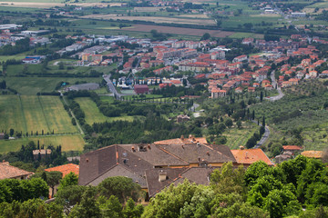 Fototapeta premium View of Cortona, a hill town in the Tuscany region of Italy