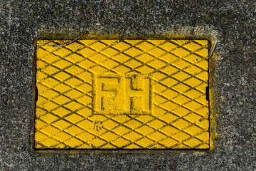 Fire hydrant cover on the sidewalk