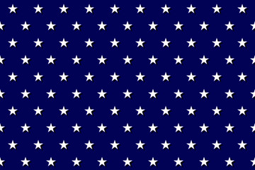 American patriotic seamless pattern white stars on blue background