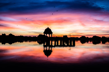 Gadsisar Sagar Lake in Jaisalmer Rajasthan, Sunrise at Gadsisar Sagar Lake
